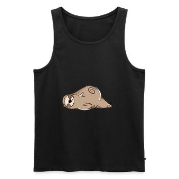 Schlafendes Faultier - Männer Premium Bio Tank Top - Schwarz - Vorne - AI Model Male 178 light (178cm)