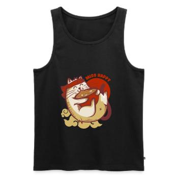 Miso Happy Cats Ramen Japanese Noodles Kittens - Men's Premium Organic Tank Top - black - Front - Michal (187cm)
