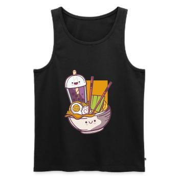Ramen Bubble Tea Anime Manga Kawaii Tee Miso Suppe - Männer Premium Bio Tank Top - Schwarz - Vorne - Michal (187cm)