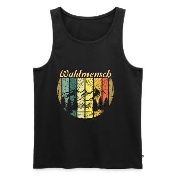 Waldmensch Förster Forstwirt Holzcherr Bois - Débardeur bio Premium Homme - noir - Devant - AI Model Male 178 light (178cm)