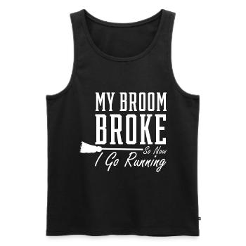 My Broom Broke - Mother's Day Funny Gift - Men's Premium Organic Tank Top - black - Front - Michal (187cm)