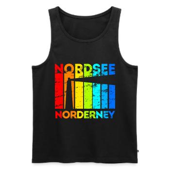 Norderney Nordsee Ostfriesische Insel Geschenk - Männer Premium Bio Tank Top - Schwarz - Vorne - Michal (187cm)