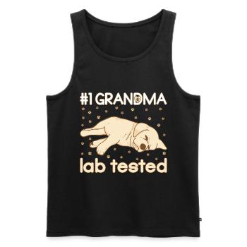 Grandma Lab Tested - Men's Premium Organic Tank Top - black - Front - Michal (187cm)