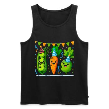 Festlicher Gemüsespaß für einen Gemüseliebhaber - Männer Premium Bio Tank Top - Schwarz - Vorne - Michal (187cm)