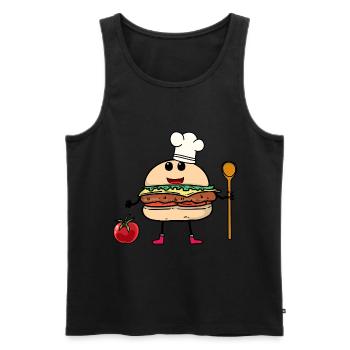 Fast Food Burger Kochkunst Hobbykoch Gastgeber - Männer Premium Bio Tank Top - Schwarz - Vorne - AI Model Male 178 light (178cm)