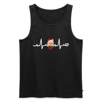 Chihuahua Herzschlag Herzfrequenz Hund Weihnachten - Männer Premium Bio Tank Top - Schwarz - Vorne - Michal (187cm)