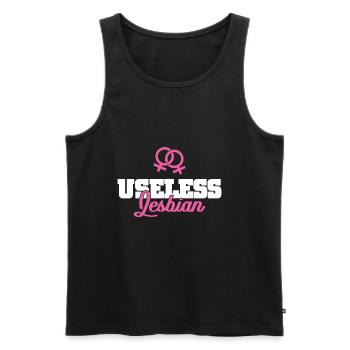 lesbian - Men's Premium Organic Tank Top - black - Front - AI Model Male 178 light (178cm)