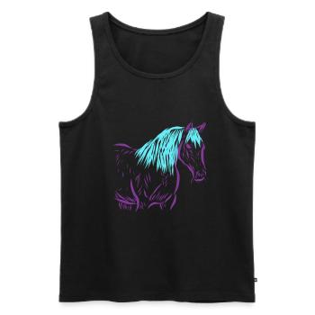 Cheval - Débardeur bio Premium Homme - noir - Devant - AI Model Male 178 light (178cm)