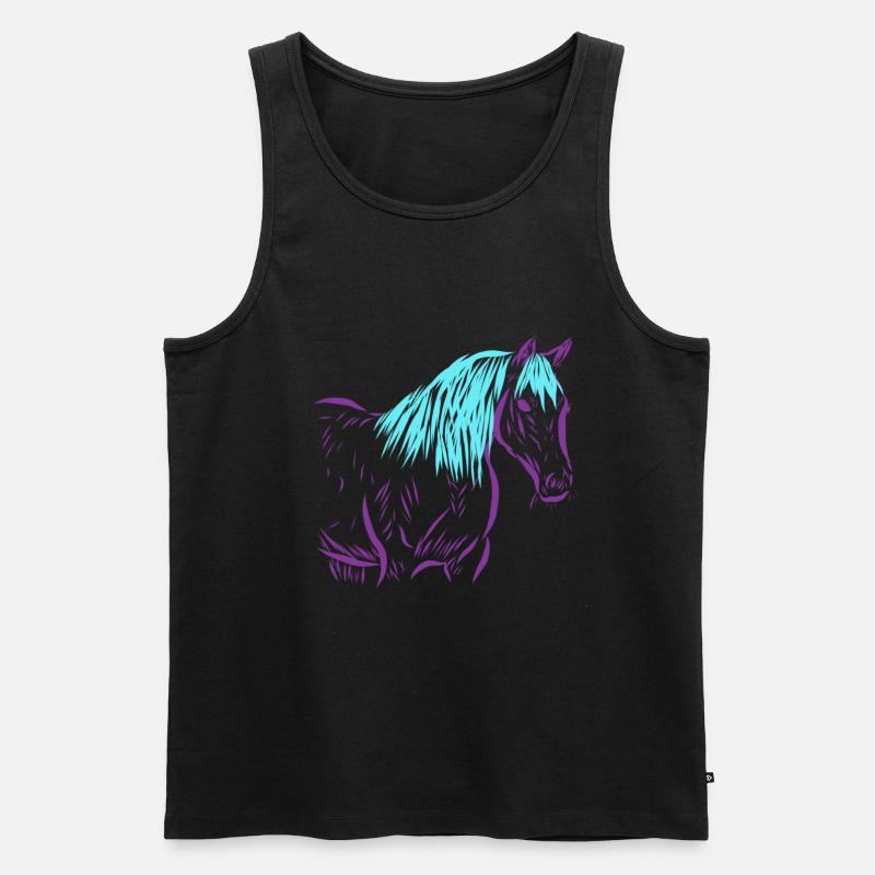 Pferd - Männer Premium Bio Tank Top - Schwarz