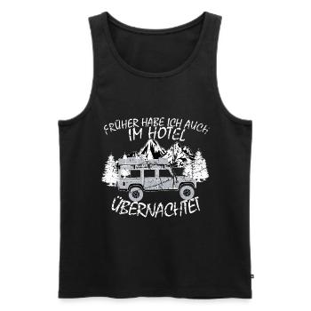 Defender 110 T-Shirt - Männer Premium Bio Tank Top - Schwarz - Vorne - AI Model Male 178 light (178cm)