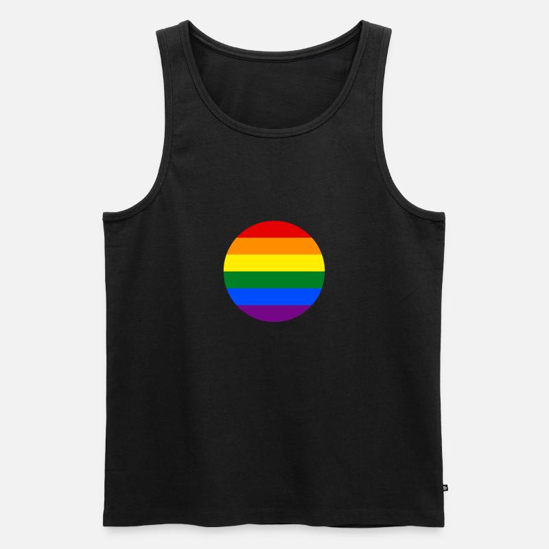 Drapeau arc-en-ciel drapeau arc-en-ciel - Débardeur bio Premium Homme - noir