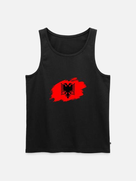 De Albanese Vlagvlag van Albanië - Mannen Premium Bio Tanktop - zwart