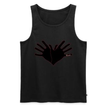 Duart Symbol Shqipe Zemra -Zi me Linja te Kuqe - Männer Premium Bio Tank Top - Schwarz - Vorne - AI Model Male 178 light (178cm)