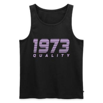 1973 quality | Farbe änderbar - Männer Premium Bio Tank Top - Schwarz - Vorne - Michal (187cm)