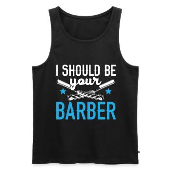 Ich sollte Ihr Barbier sein Haarschneider Barbier - Männer Premium Bio Tank Top - Schwarz - Vorne - AI Model Male 178 light (178cm)
