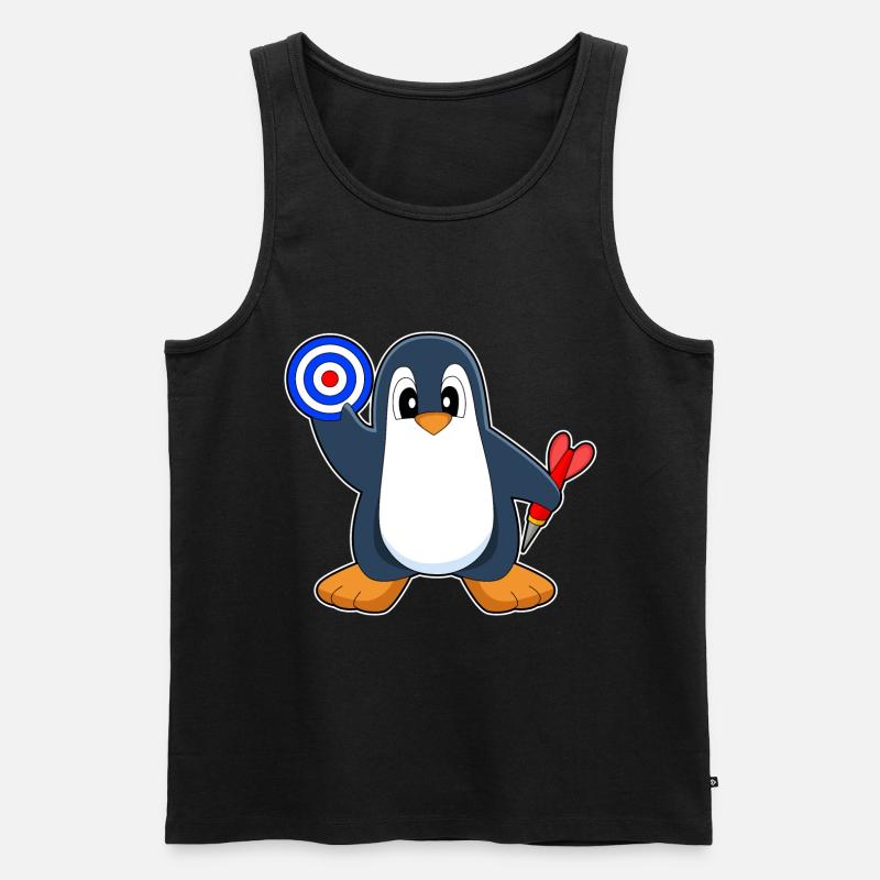 Pinguin Dart Dartpfeil - Männer Premium Bio Tank Top - Schwarz