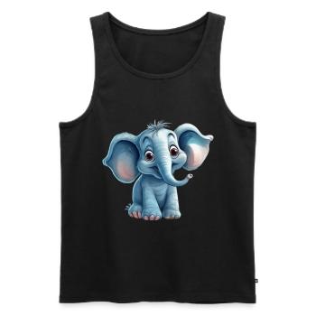 Niedlicher Elefant für Kinder für Kinder - Männer Premium Bio Tank Top - Schwarz - Vorne - Michal (187cm)