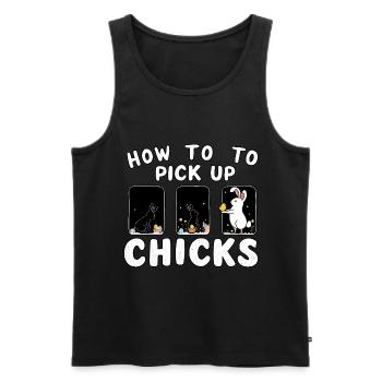 How to pick up Chicks - Men's Premium Organic Tank Top - black - Front - AI Model Male 178 light (178cm)