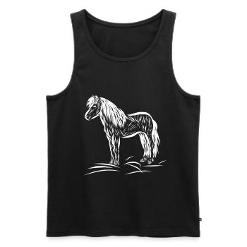 Pferd - Männer Premium Bio Tank Top - Schwarz - Vorne - AI Model Male 178 light (178cm)