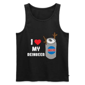 I love my Reinbeer! Biertrinker - Männer Premium Bio Tank Top - Schwarz - Vorne - Michal (187cm)