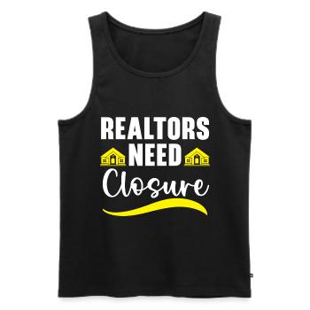 Les agents immobiliers ont besoin d’un agent immobilier de fermeture - Débardeur bio Premium Homme - noir - Devant - Michal (187cm)