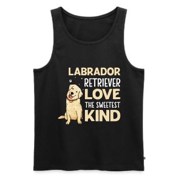 Labrador Retriever Aime l’enfant le plus doux - Débardeur bio Premium Homme - noir - Devant - Michal (187cm)