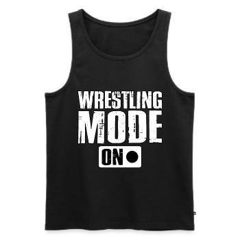 Wrestling-Modus Ein - Männer Premium Bio Tank Top - Schwarz - Vorne - AI Model Male 178 light (178cm)