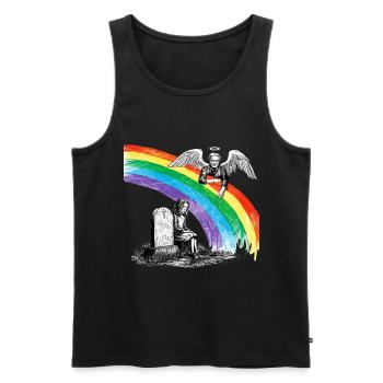 Tochter Papa Trauerengel - Männer Premium Bio Tank Top - Schwarz - Vorne - AI Model Male 178 light (178cm)