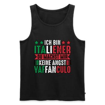 Italy Italian Vaffanculo - Men's Premium Organic Tank Top - black - Front - AI Model Male 178 light (178cm)