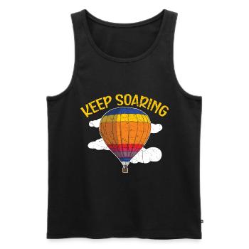 Immer weiter aufsteigen Heißluftballon-Liebhaber B - Männer Premium Bio Tank Top - Schwarz - Vorne - Michal (187cm)