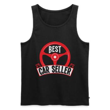 Slow Im A Car Salesman - Men's Premium Organic Tank Top - black - Front - Michal (187cm)