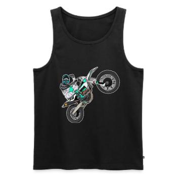 Motocross / Enduro / Freestyle mx / Dirtbike retro - Männer Premium Bio Tank Top - Schwarz - Vorne - Michal (187cm)