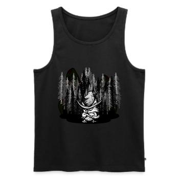 Wilderness Halloween Horror Owl Magician Wizard - Men's Premium Organic Tank Top - black - Front - AI Model Male 178 light (178cm)