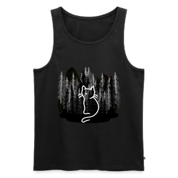 Noctambules chasseur de chats nocturne chasse les chats - Débardeur bio Premium Homme - noir - Devant - Michal (187cm)