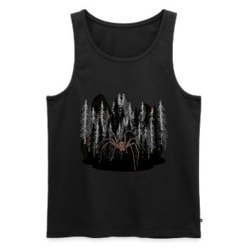 Halloween Horreur Forêt Animaux de la forêt Araignée Monstre - Débardeur bio Premium Homme - noir - Devant - AI Model Male 178 light (178cm)