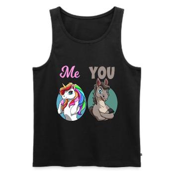 Unicorn You vs Me Funny Vergleich Rainbow - Männer Premium Bio Tank Top - Schwarz - Vorne - Michal (187cm)