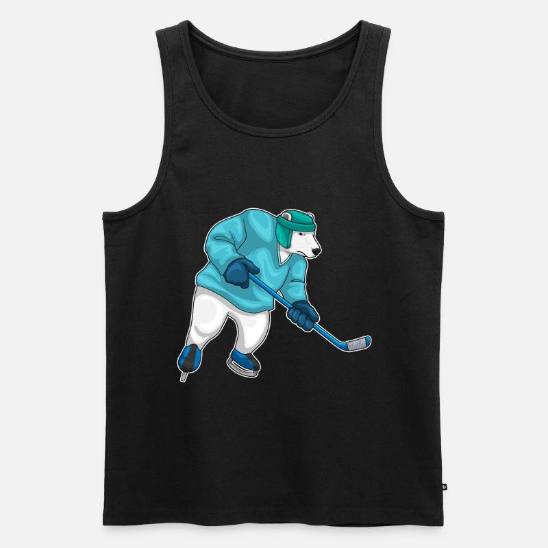 Eisbär Eishockey Eishockeyschläger - Männer Premium Bio Tank Top - Schwarz