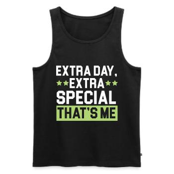 Happy Birthday Schaltjahr 29. Februar Schalttag - Männer Premium Bio Tank Top - Schwarz - Vorne - AI Model Male 178 light (178cm)