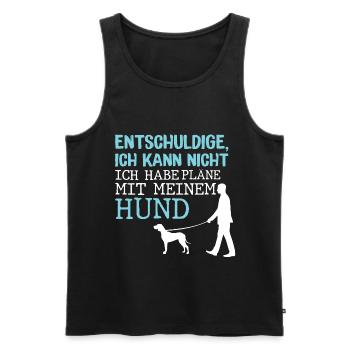 Hunde – Shirt Hundepapa Hundeglück Pfote Geschenk - Männer Premium Bio Tank Top - Schwarz - Vorne - Michal (187cm)