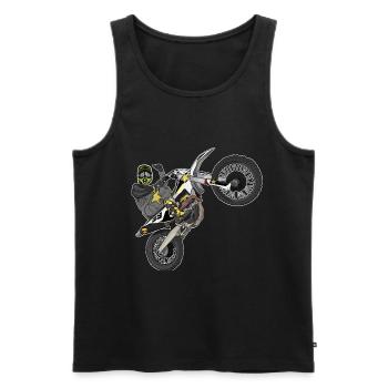 Motocross / Enduro / Freestyle mx / Dirtbike retro - Men's Premium Organic Tank Top - black - Front - AI Model Male 178 light (178cm)