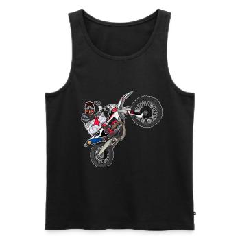 Motocross / Enduro / Freestyle mx / Dirtbike retro - Men's Premium Organic Tank Top - black - Front - Michal (187cm)