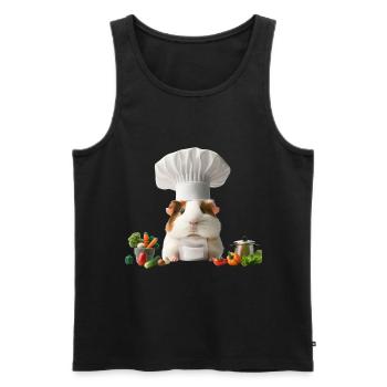 Chef Guinea Pig’s Gourmet Kitchen - Männer Premium Bio Tank Top - Schwarz - Vorne - Michal (187cm)