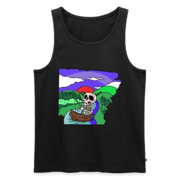 Angler Skelett angeln Fischen Hobby Angeln Natur - Männer Premium Bio Tank Top - Schwarz - Vorne - AI Model Male 178 light (178cm)