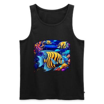 Skalar - Männer Premium Bio Tank Top - Schwarz - Vorne - Michal (187cm)