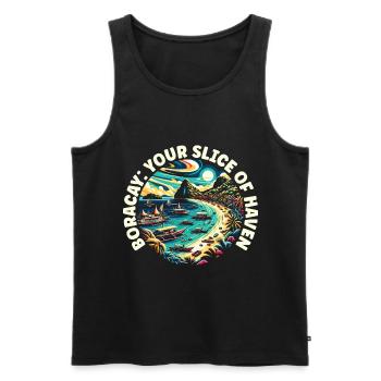 Boracay Philippinen Sommerurlaub Boaracay Beach - Männer Premium Bio Tank Top - Schwarz - Vorne - Michal (187cm)