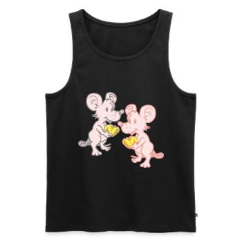 Child Children Mice Mouse Cheese Rodents Rodents - Men's Premium Organic Tank Top - black - Front - Michal (187cm)