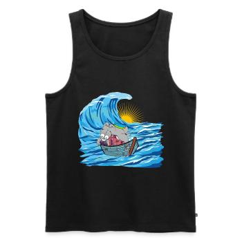 Bunny Bunnies Croisière Bateau Marin Bateaux Marin - Débardeur bio Premium Homme - noir - Devant - AI Model Male 178 light (178cm)