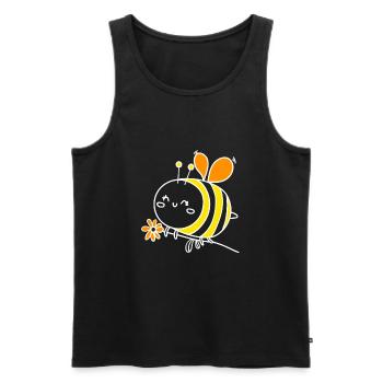 Bee with flower - Men's Premium Organic Tank Top - black - Front - AI Model Male 178 light (178cm)