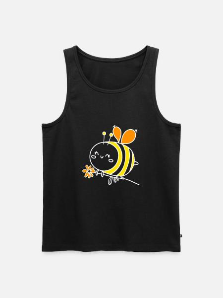 Bee with flower - Men's Premium Organic Tank Top - black