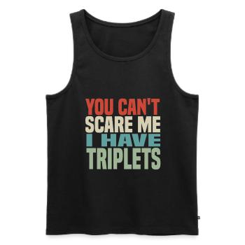 You cant scare me i have triplets - Débardeur bio Premium Homme - noir - Devant - Michal (187cm)